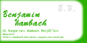 benjamin wambach business card